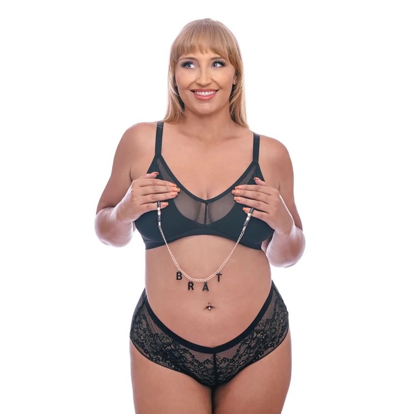Verstellbare Nippelklemmen mit BRAT-Kette und Gummispitzen