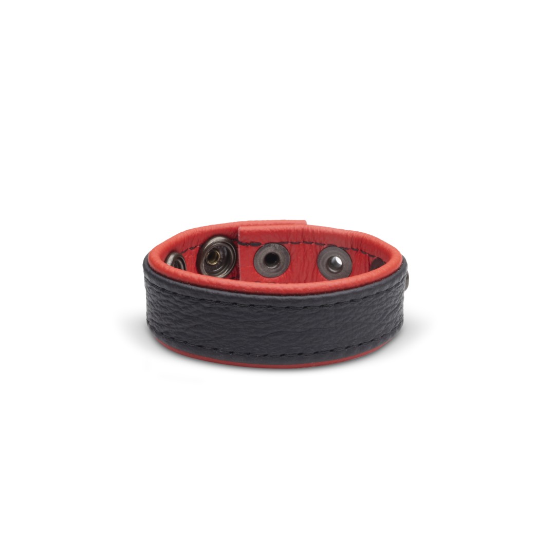 Soft Leder Cockring Schwarz/Red Soft Leder Cockring Schwarz/Red