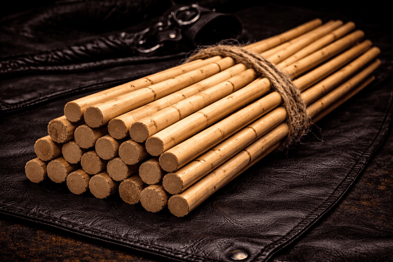 Bündel handgefertigter Rattan-Rohrstöcke aus Berlin