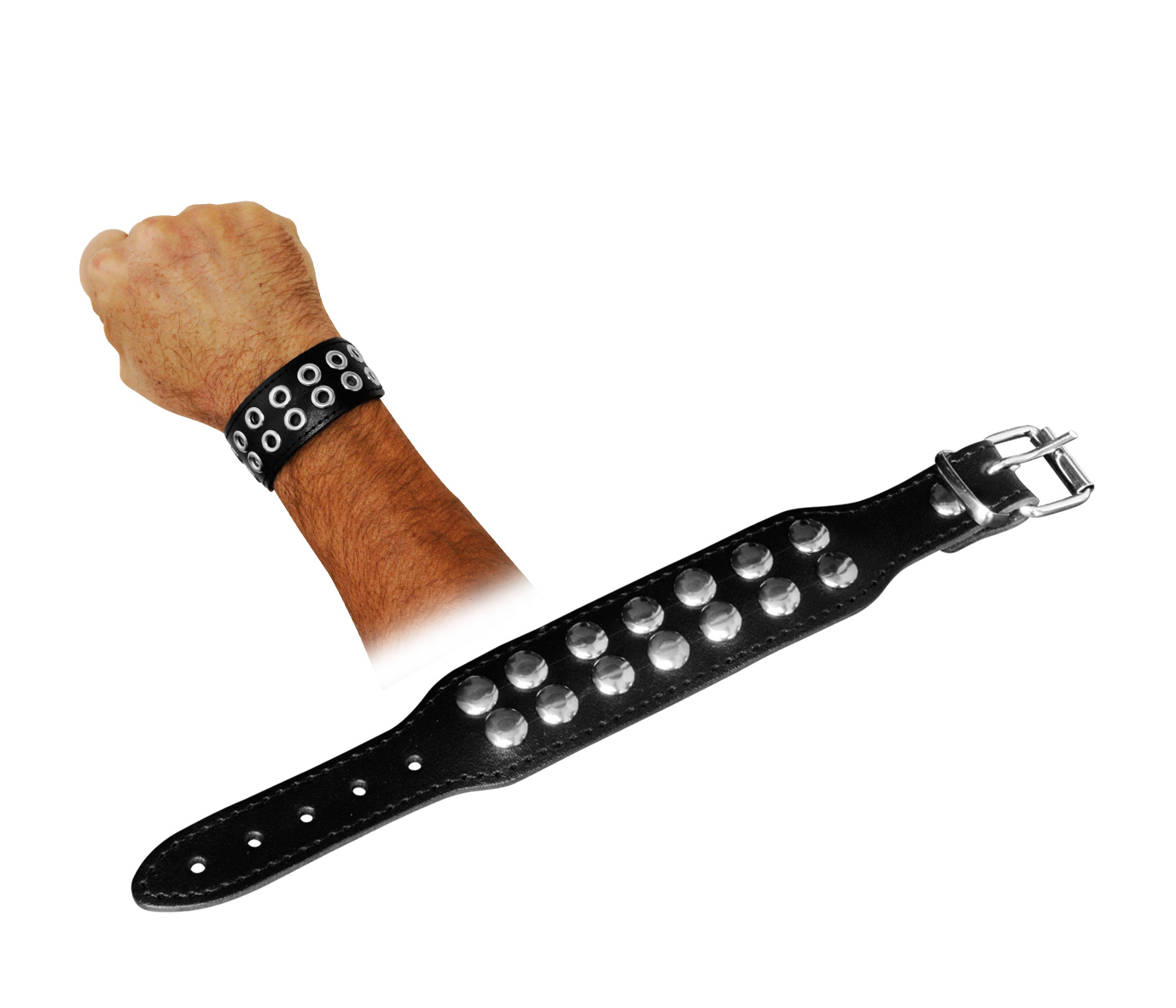 Lederarmband schmal Vollnieten