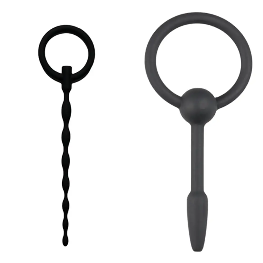 Penis-Plug mit Ring aus Silikon – Schwarz